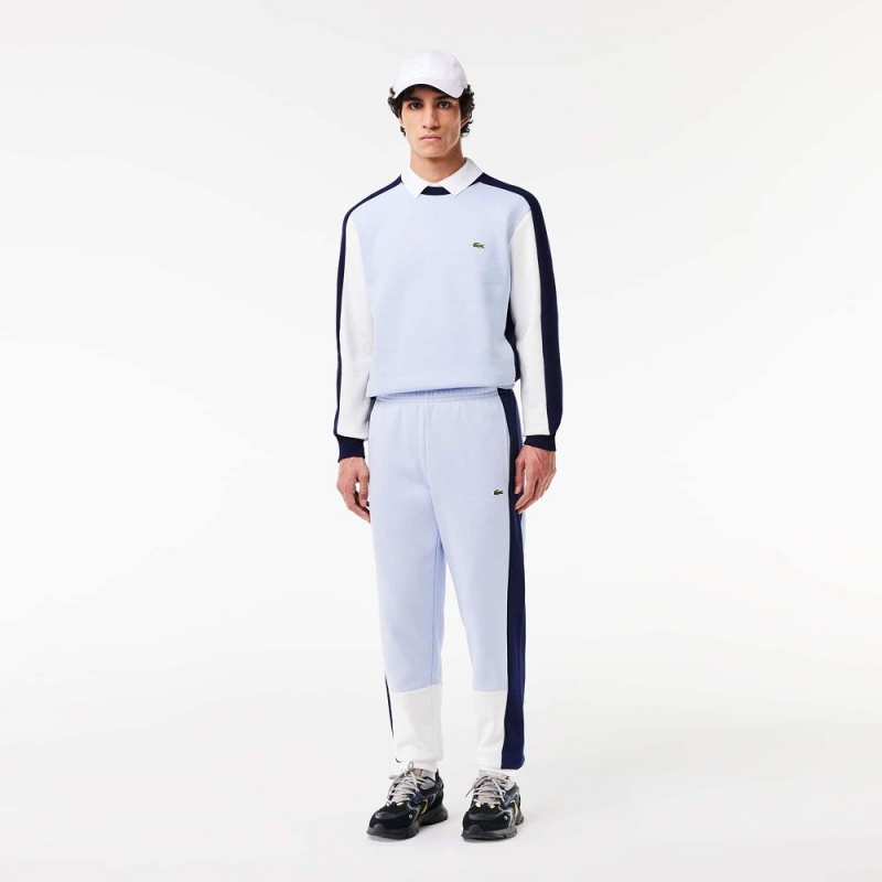 Men's Lacoste Regular Fit Colorblock Joggers Light Blue Navy Blue White | UIN814935