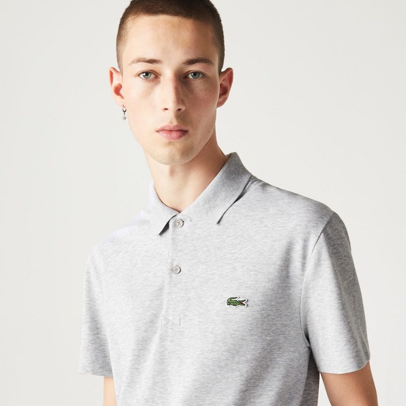 Men's Lacoste Regular Fit Cotton Blend Polo Shirts Grey Chine | LGI728361