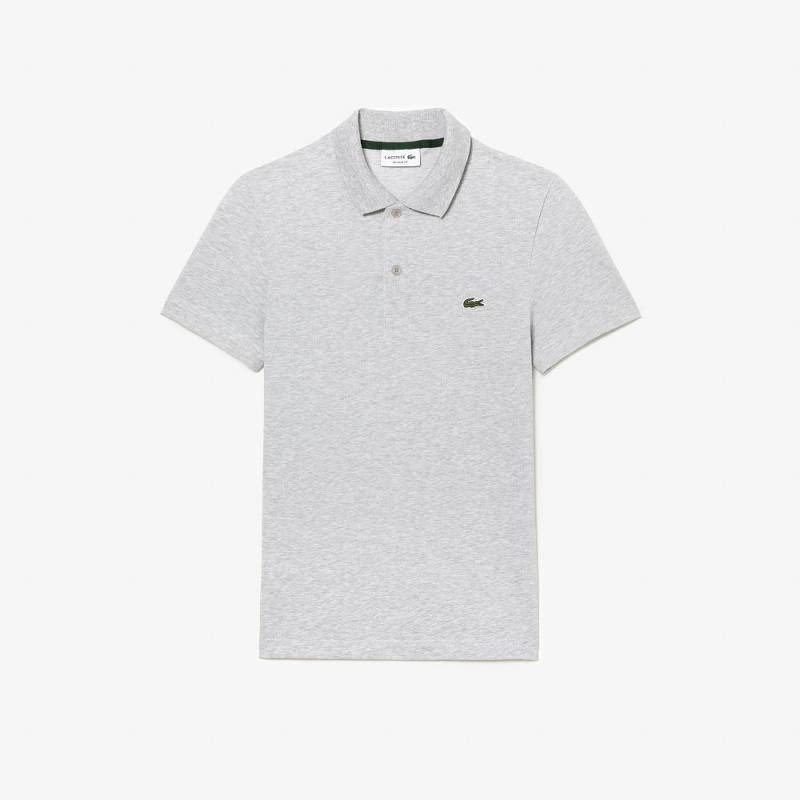 Men's Lacoste Regular Fit Cotton Blend Polo Shirts Grey Chine | LGI728361