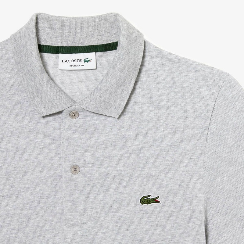 Men's Lacoste Regular Fit Cotton Blend Polo Shirts Grey Chine | LGI728361