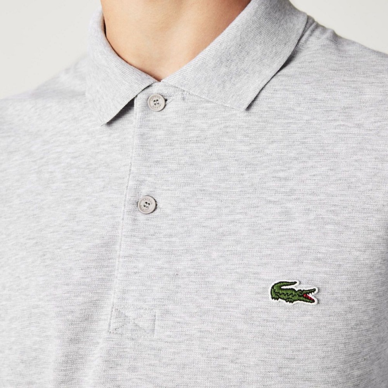 Men's Lacoste Regular Fit Cotton Blend Polo Shirts Grey Chine | LGI728361