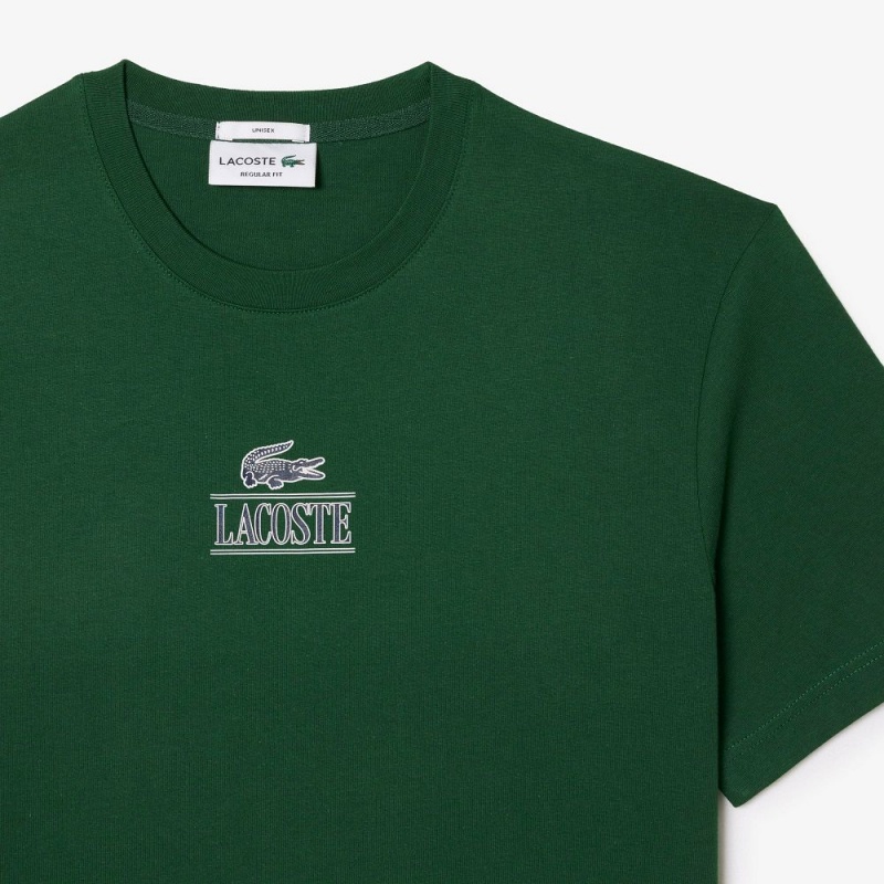 Men's Lacoste Regular Fit Cotton Jersey Branded T-Shirt Pine green | YMP340569