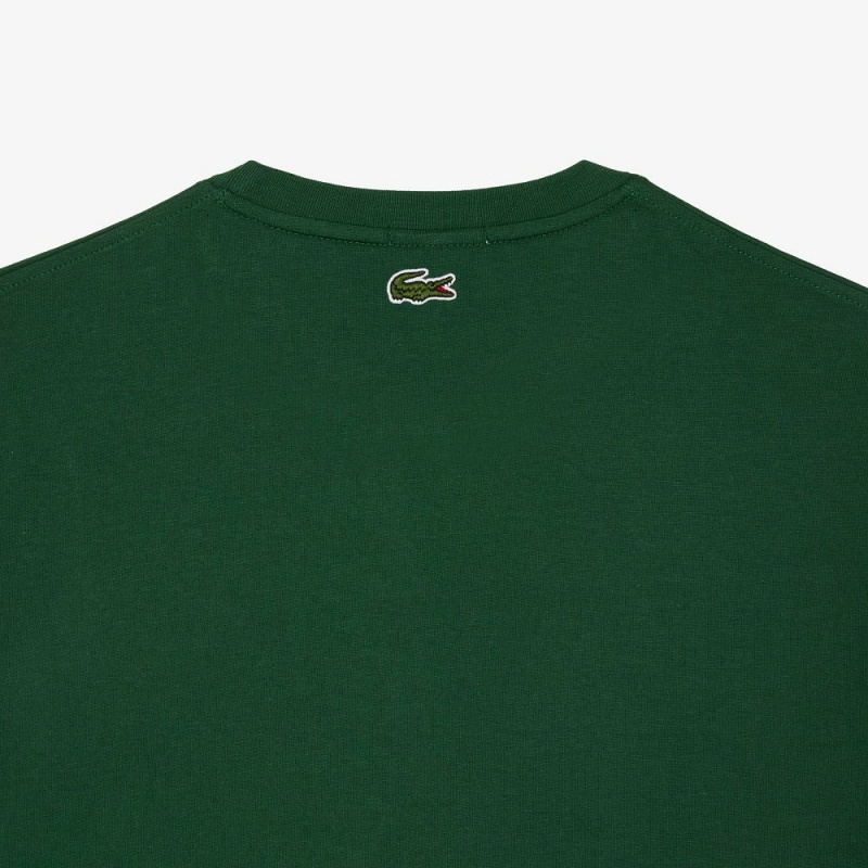 Men's Lacoste Regular Fit Cotton Jersey Branded T-Shirt Pine green | YMP340569