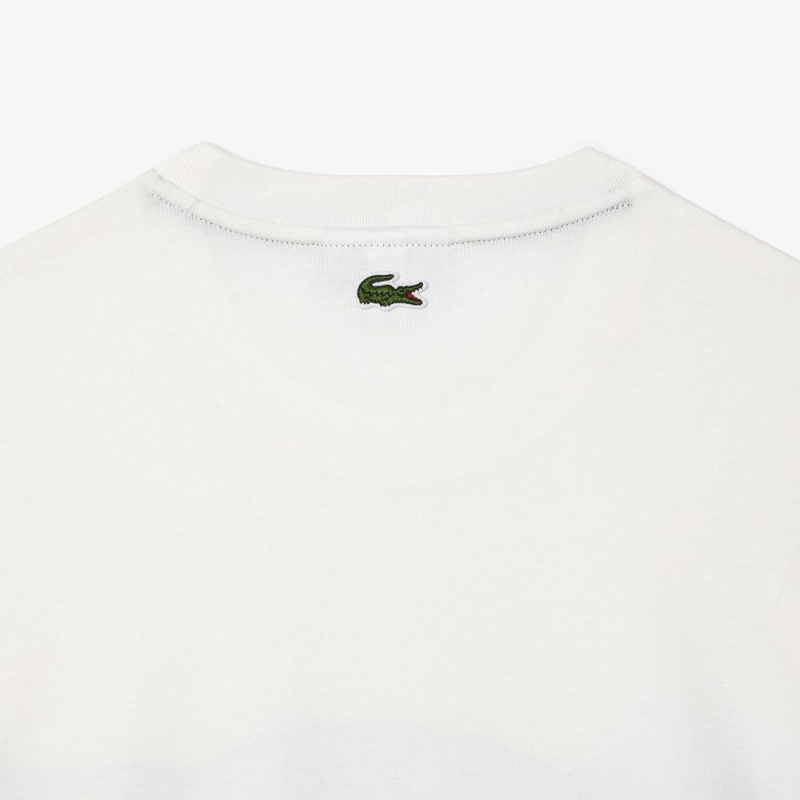 Men's Lacoste Regular Fit Cotton Monogram T-Shirt White | FIT732196