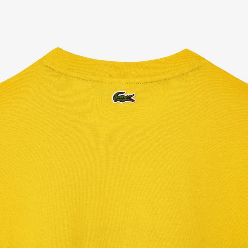 Men's Lacoste Regular Fit Cotton Monogram T-Shirt Pistil yellow | CHW708294