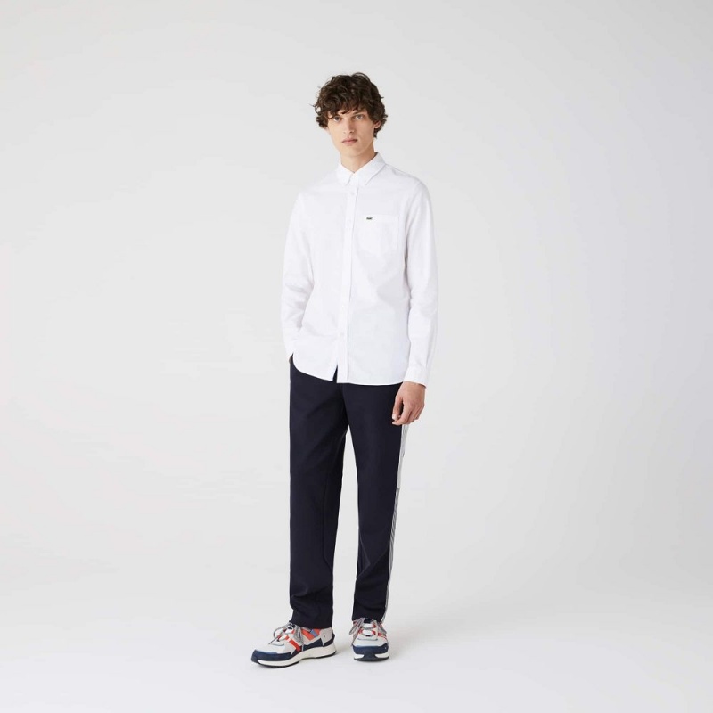 Men's Lacoste Regular Fit Cotton Oxford Shirt White | JRG975482