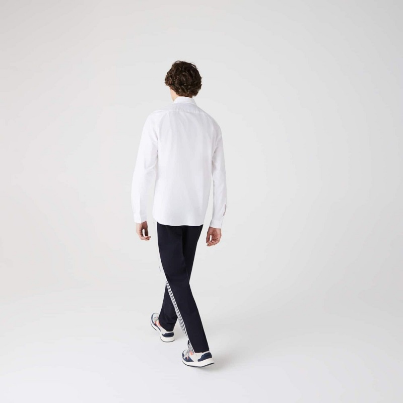 Men's Lacoste Regular Fit Cotton Oxford Shirt White | JRG975482