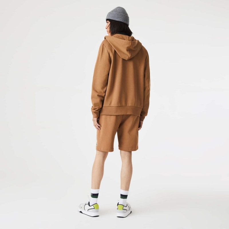 Men's Lacoste Regular Fit Fleece Shorts Brown | UOK750931