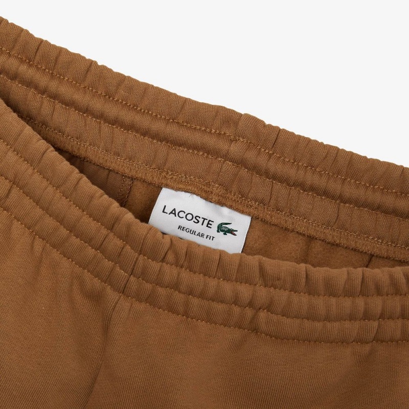 Men's Lacoste Regular Fit Fleece Shorts Brown | UOK750931