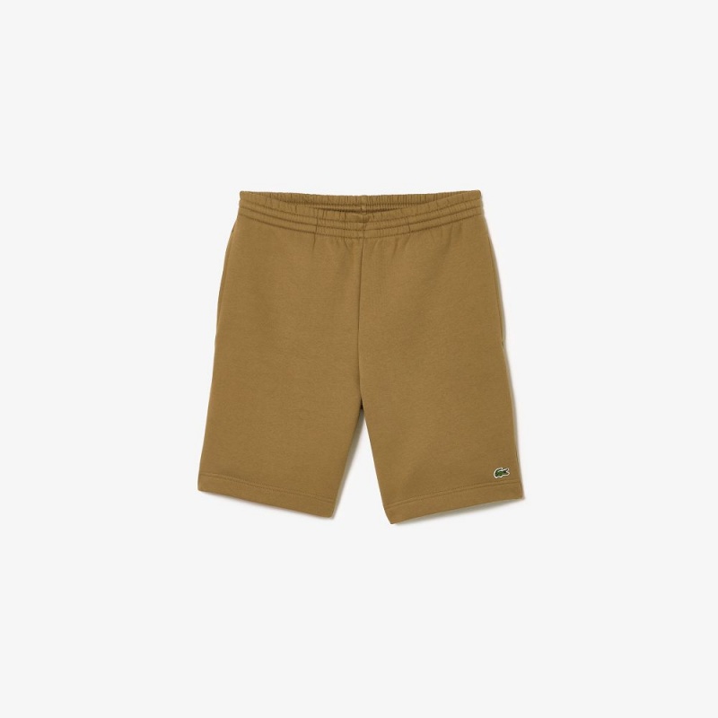 Men's Lacoste Regular Fit Fleece Shorts Brown | BVL029875