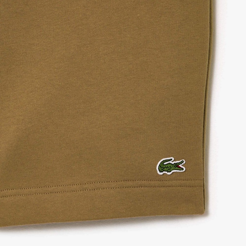 Men's Lacoste Regular Fit Fleece Shorts Brown | BVL029875