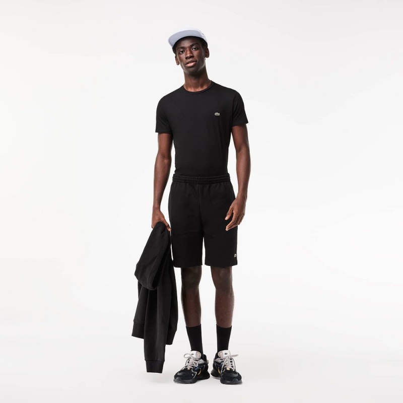 Men's Lacoste Regular Fit Fleece Shorts Black | CEM763980