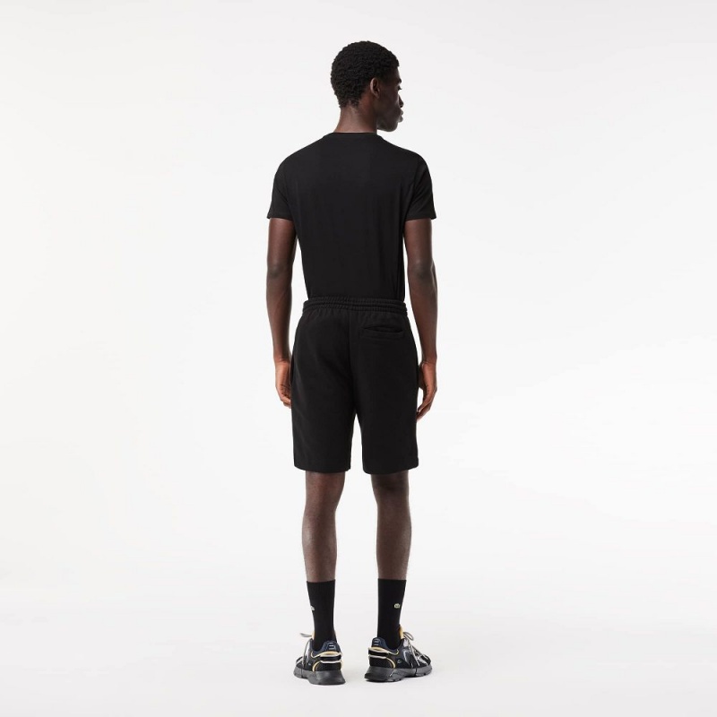 Men's Lacoste Regular Fit Fleece Shorts Black | CEM763980