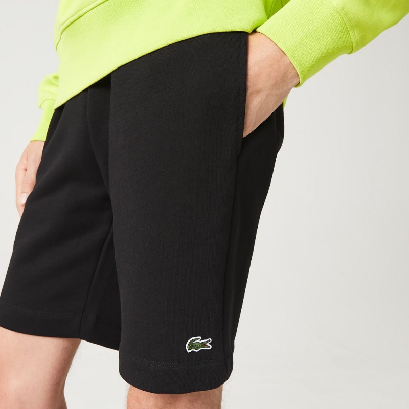 Men's Lacoste Regular Fit Fleece Shorts Black | CEM763980