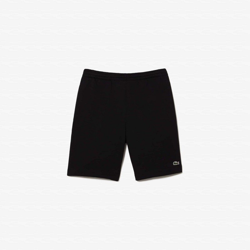 Men's Lacoste Regular Fit Fleece Shorts Black | CEM763980