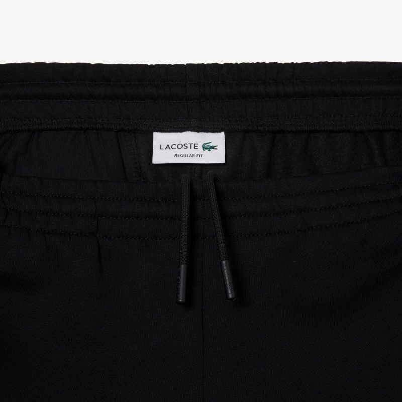 Men's Lacoste Regular Fit Fleece Shorts Black | CEM763980