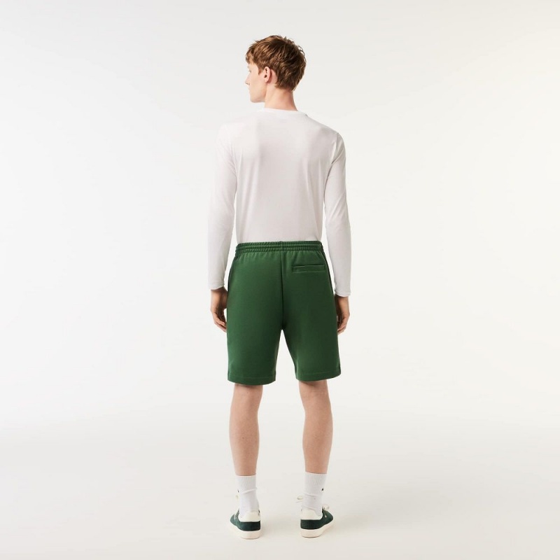 Men's Lacoste Regular Fit Fleece Shorts Dark Green | LGM687395