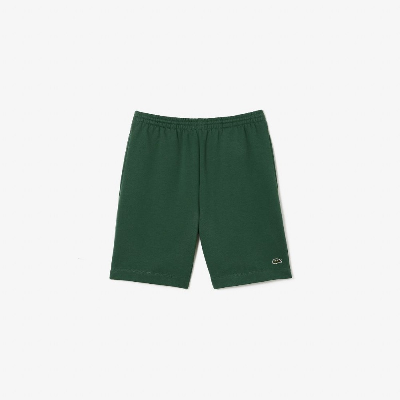 Men's Lacoste Regular Fit Fleece Shorts Dark Green | LGM687395