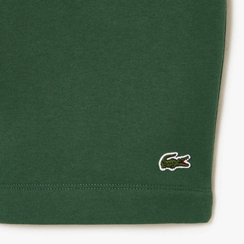 Men's Lacoste Regular Fit Fleece Shorts Dark Green | LGM687395