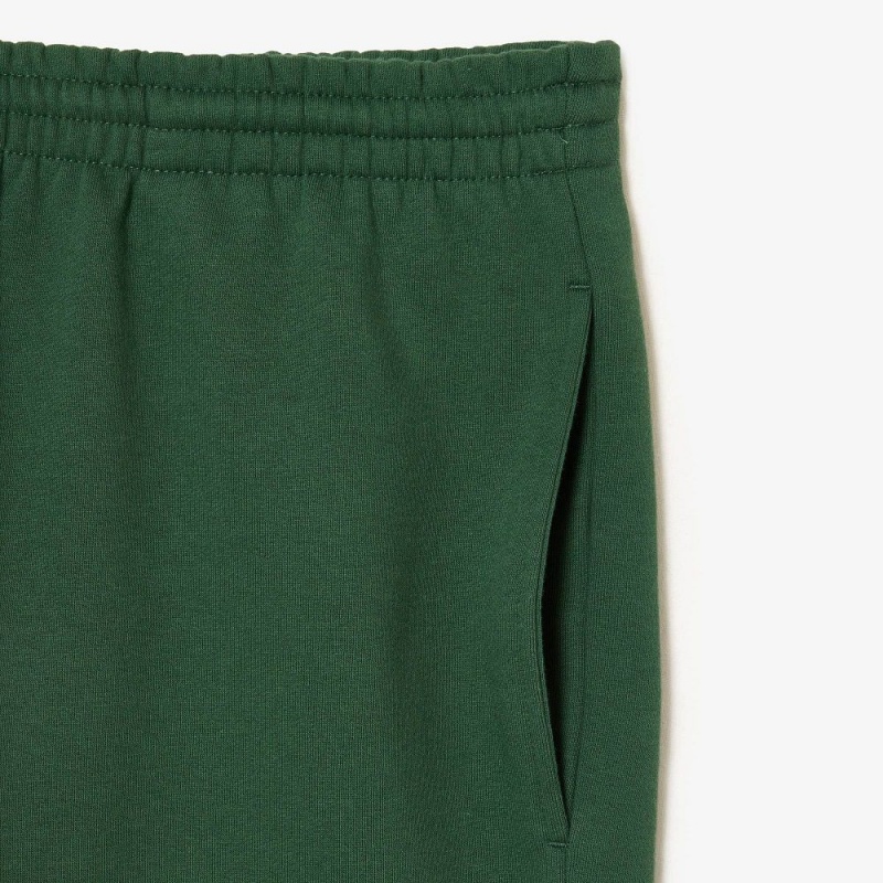 Men's Lacoste Regular Fit Fleece Shorts Dark Green | LGM687395