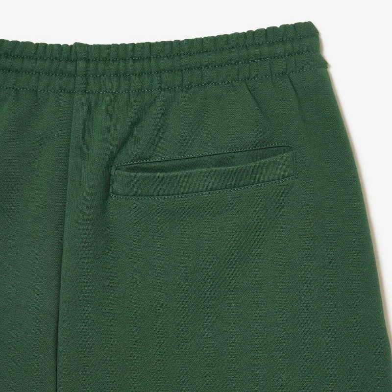 Men's Lacoste Regular Fit Fleece Shorts Dark Green | LGM687395