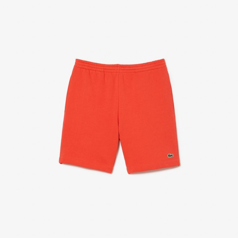 Men's Lacoste Regular Fit Fleece Shorts Orange | RCZ819576