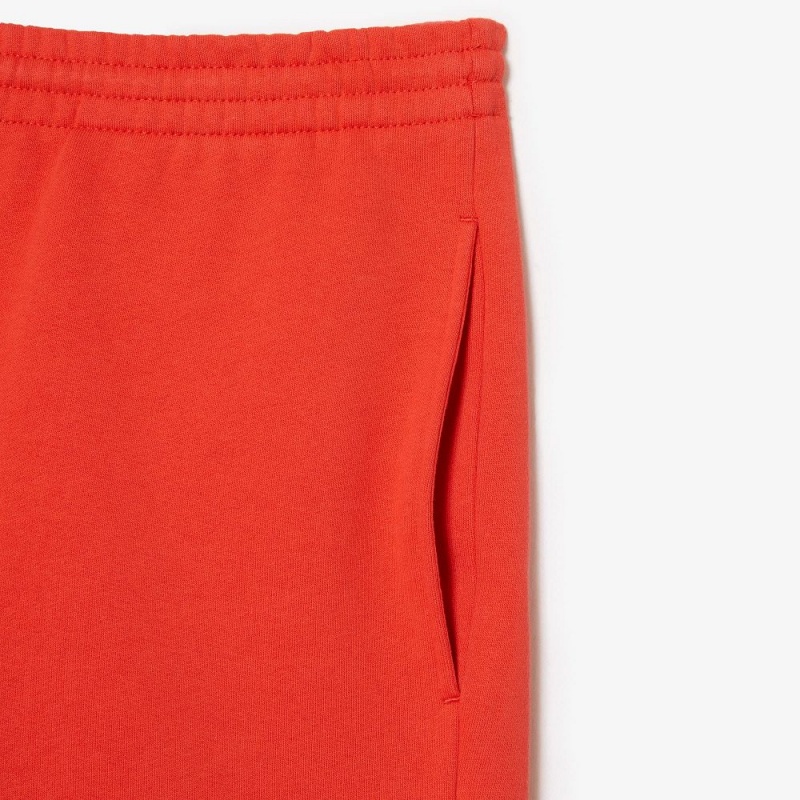 Men's Lacoste Regular Fit Fleece Shorts Orange | RCZ819576