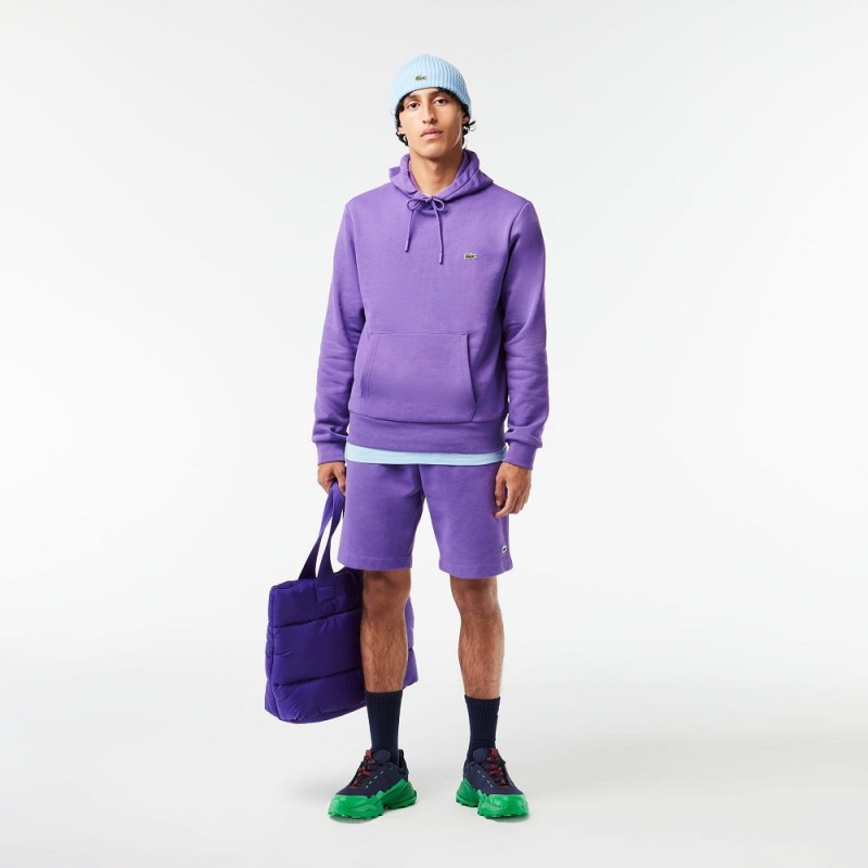 Men's Lacoste Regular Fit Fleece Shorts Purple | ZBX274601