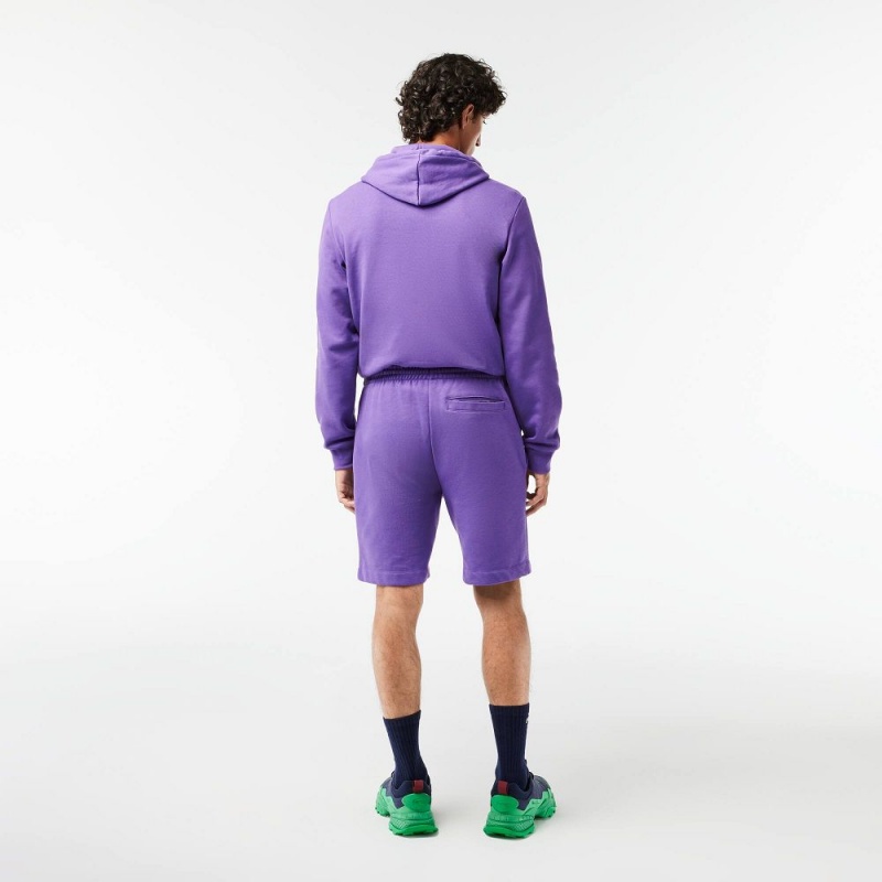 Men's Lacoste Regular Fit Fleece Shorts Purple | ZBX274601