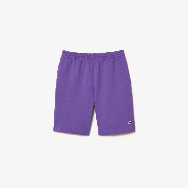 Men's Lacoste Regular Fit Fleece Shorts Purple | ZBX274601