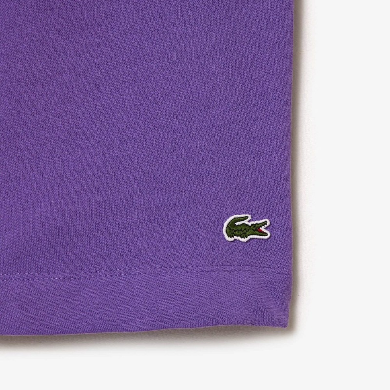 Men's Lacoste Regular Fit Fleece Shorts Purple | ZBX274601