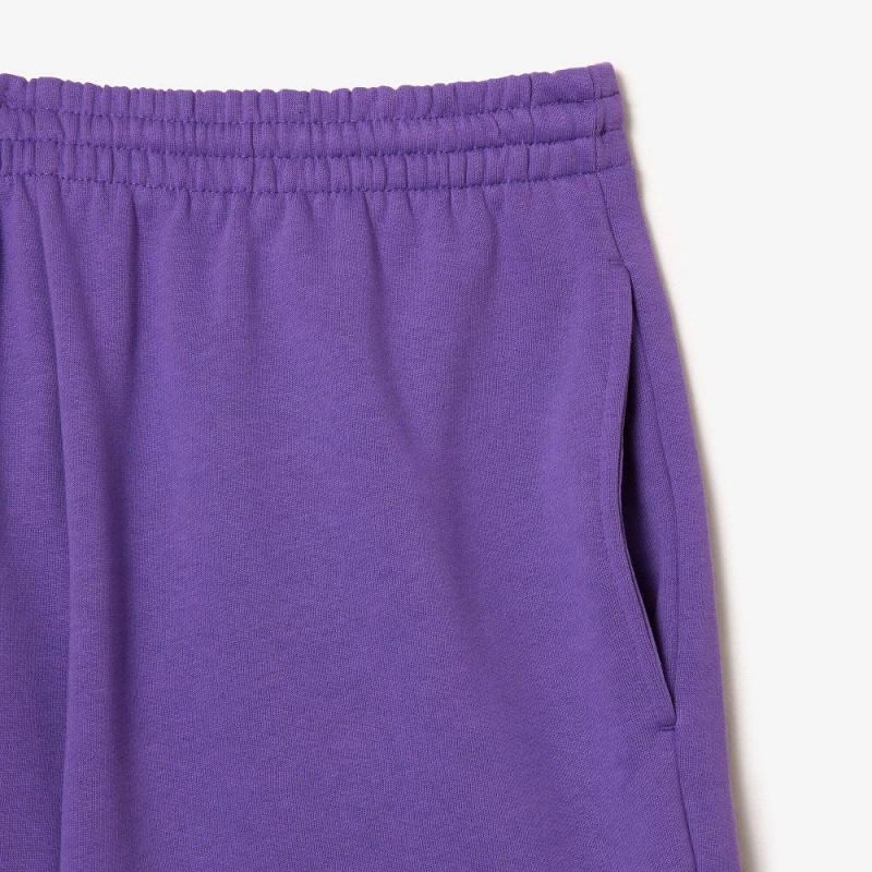 Men's Lacoste Regular Fit Fleece Shorts Purple | ZBX274601