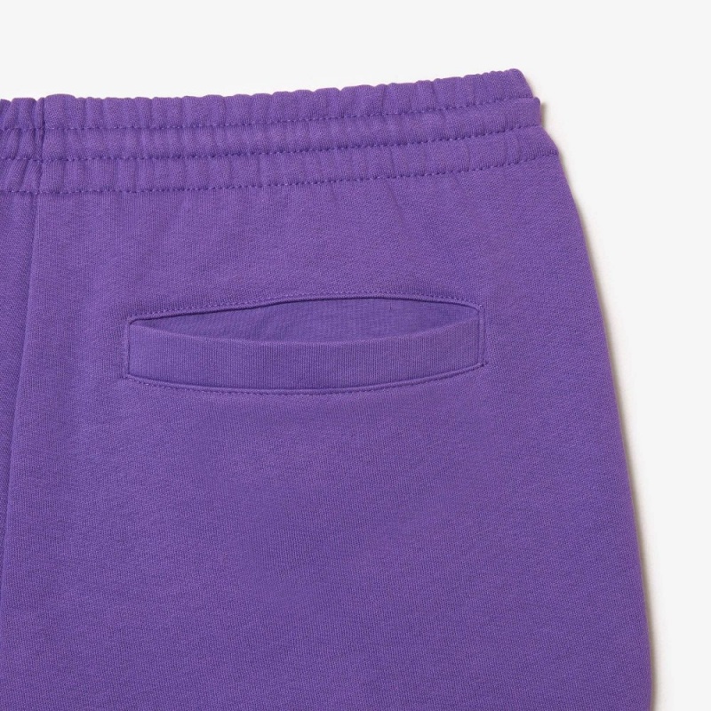 Men's Lacoste Regular Fit Fleece Shorts Purple | ZBX274601