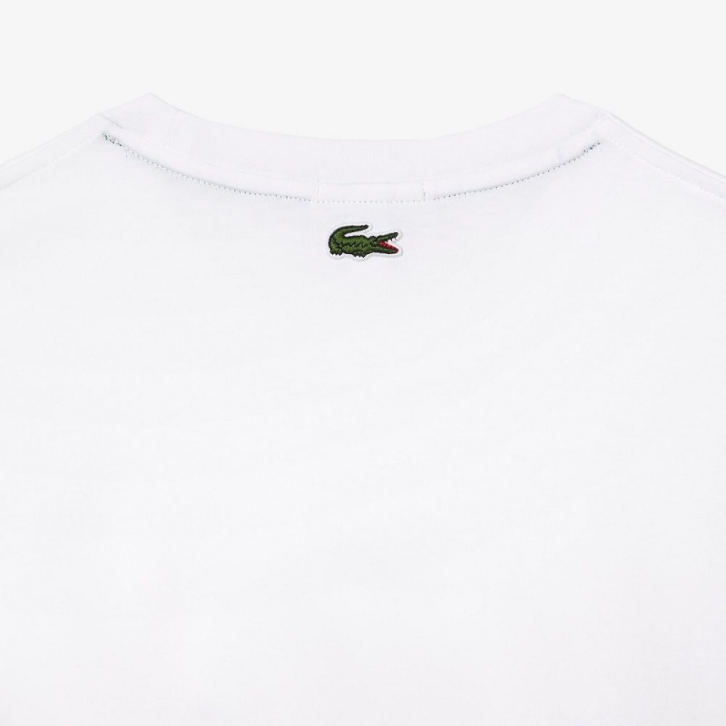 Men's Lacoste Regular Fit Heavy Cotton Jersey T-Shirt White | ZMI895163