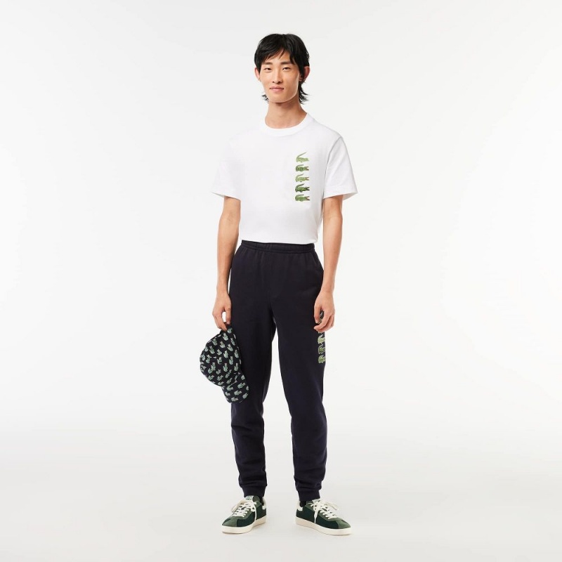 Men's Lacoste Regular Fit Iconic Croc T-Shirt White | LZA903268