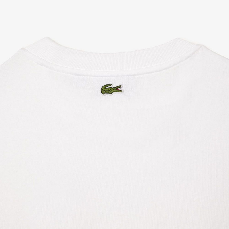 Men's Lacoste Regular Fit Iconic Croc T-Shirt White | LZA903268