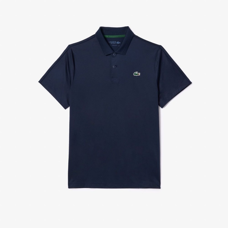 Men's Lacoste Regular Fit Jersey Sport Polo Shirts Navy Blue | STO640792