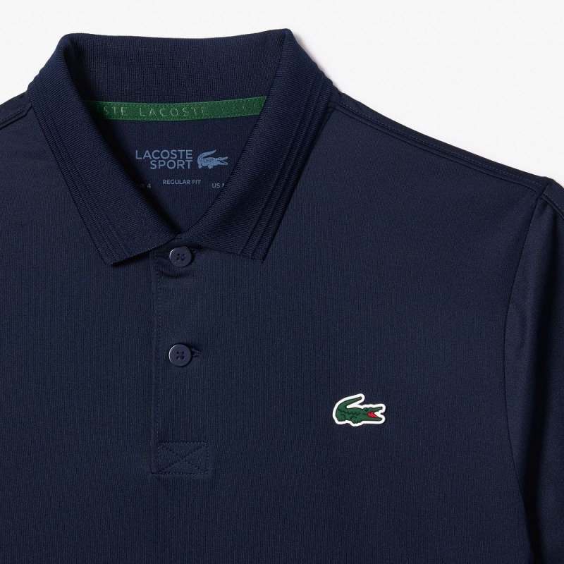 Men's Lacoste Regular Fit Jersey Sport Polo Shirts Navy Blue | STO640792