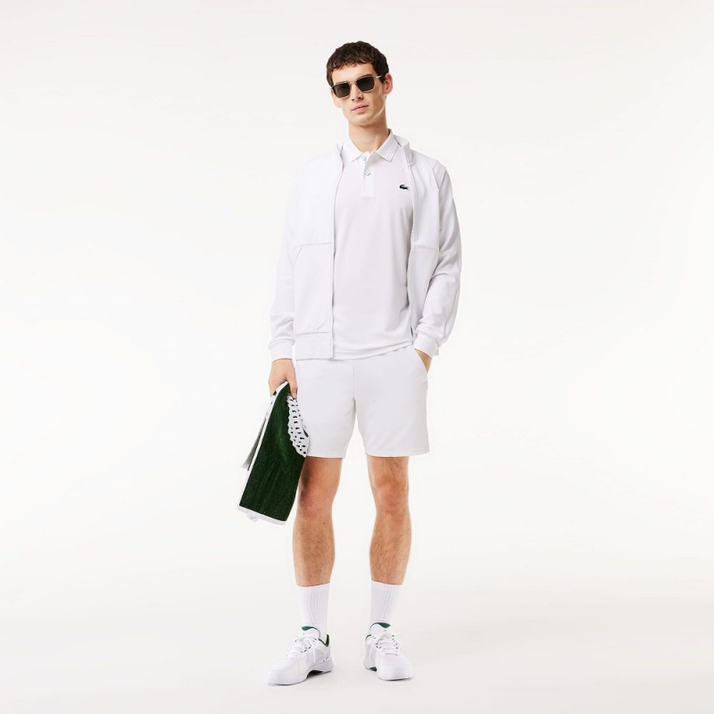 Men's Lacoste Regular Fit Jersey Sport Polo Shirts White | TVQ358649