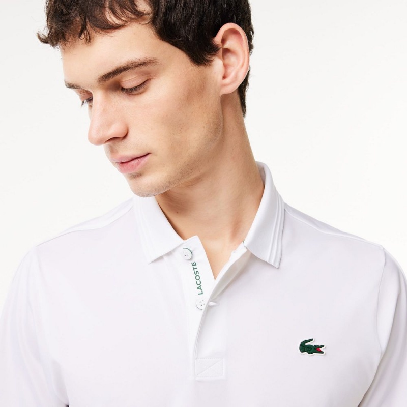 Men's Lacoste Regular Fit Jersey Sport Polo Shirts White | TVQ358649