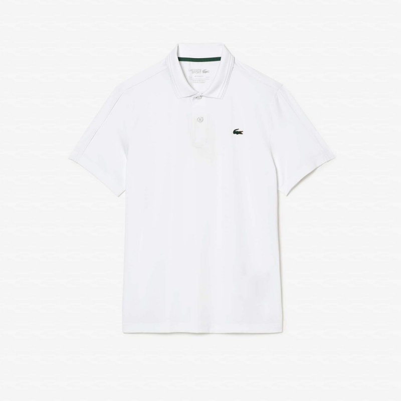 Men's Lacoste Regular Fit Jersey Sport Polo Shirts White | TVQ358649