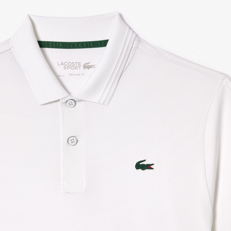 Men's Lacoste Regular Fit Jersey Sport Polo Shirts White | TVQ358649