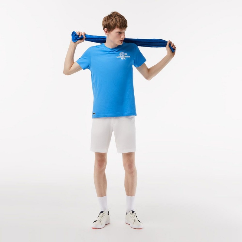 Men's Lacoste Regular Fit Organic Cotton Golf T-Shirt Ethereal blue | FKQ607892