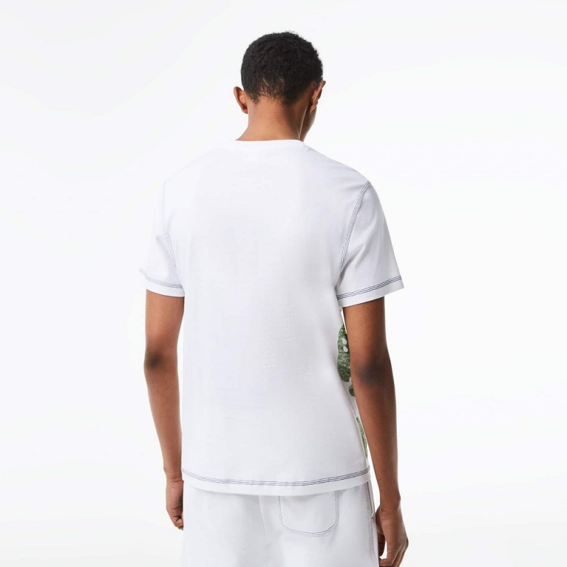 Men's Lacoste Regular Fit Organic Cotton Jersey T-Shirt White | LHV543087