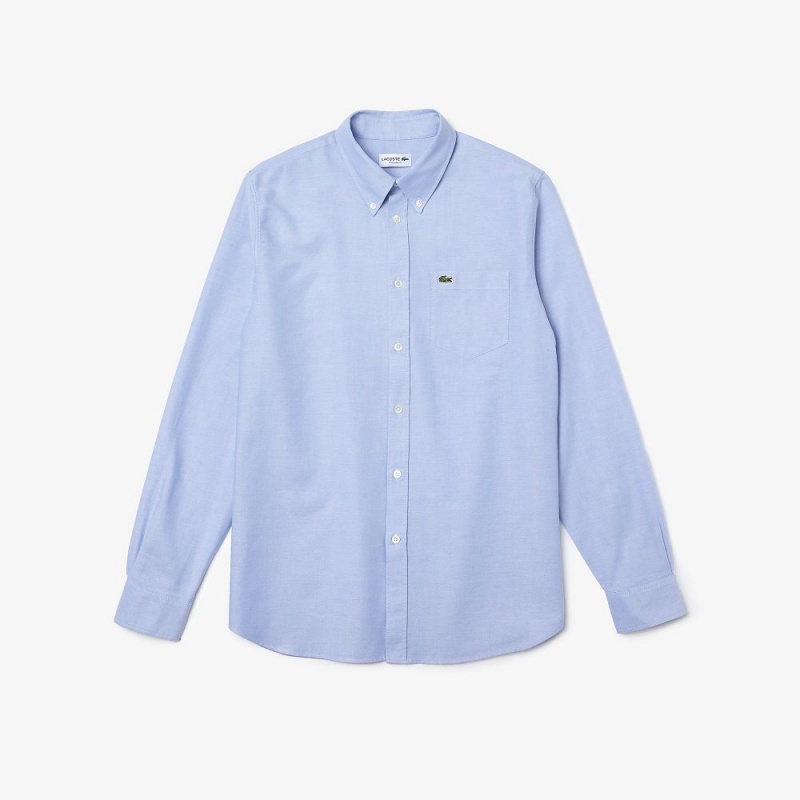 Men's Lacoste Regular Fit Oxford Cotton Shirt Pastel blue | MKG657830