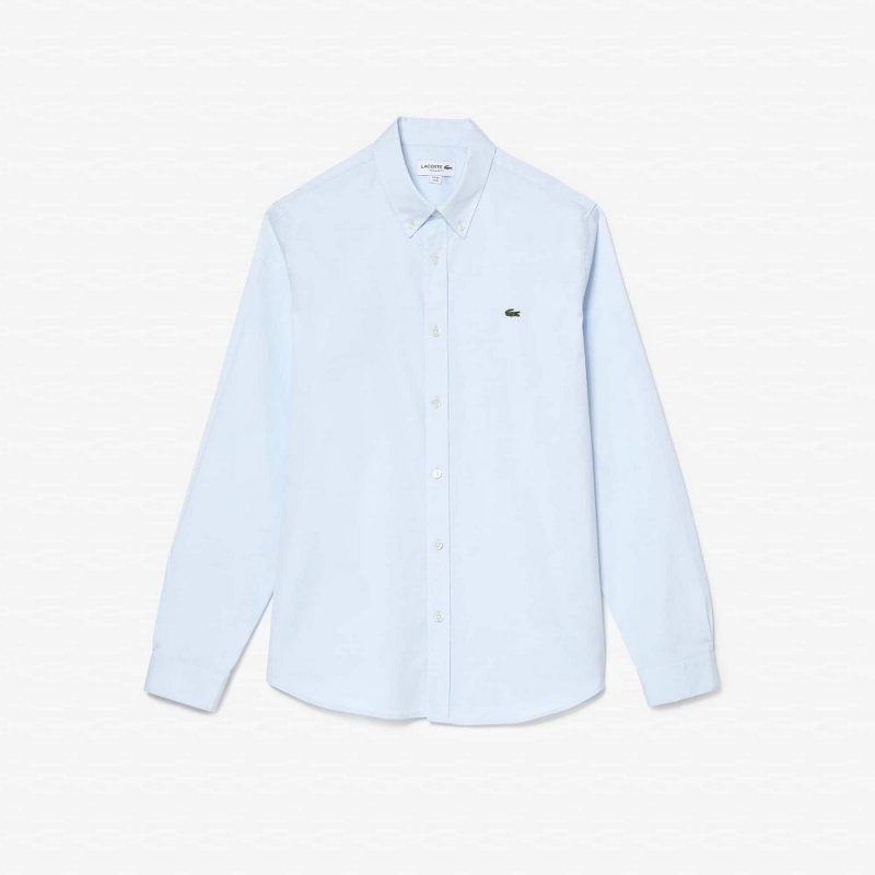 Men's Lacoste Regular Fit Premium Cotton Shirt Pastel blue | AFL607541