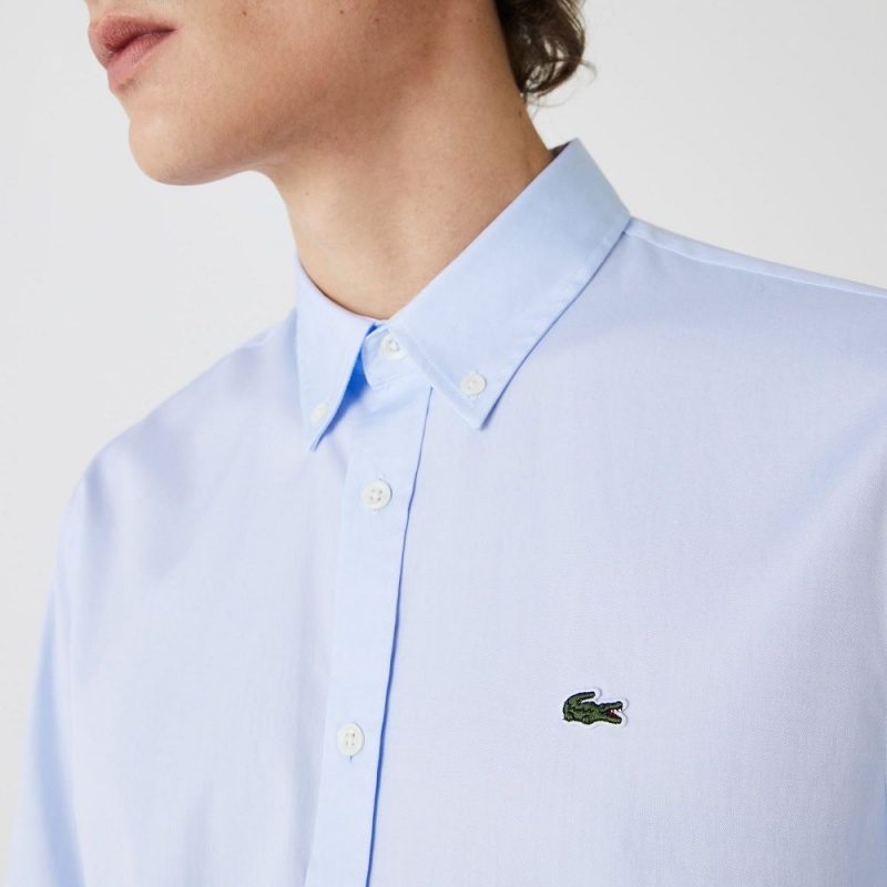 Men's Lacoste Regular Fit Premium Cotton Shirt Pastel blue | AFL607541