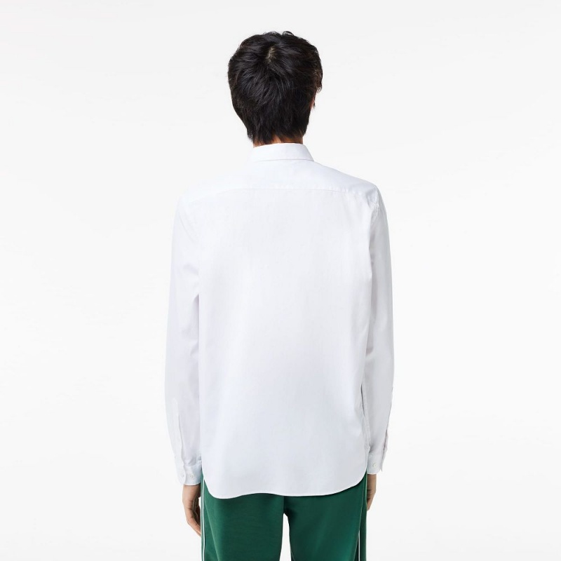 Men's Lacoste Regular Fit Premium Cotton Shirt White | NMI918634