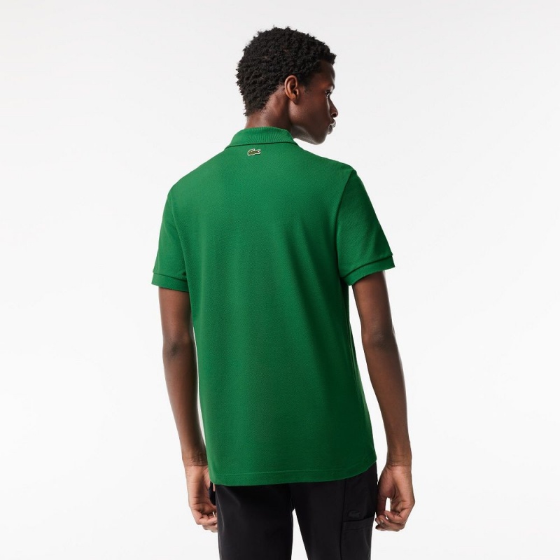 Men's Lacoste Regular Fit Quilted Crocodile Badge Polo Shirts Rocket Green | TVS798130