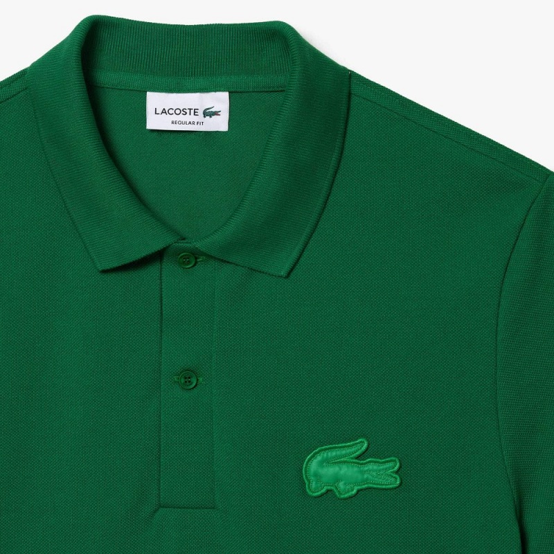 Men's Lacoste Regular Fit Quilted Crocodile Badge Polo Shirts Rocket Green | TVS798130